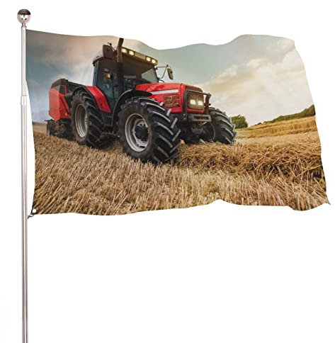 Dekorative Gartenflagge, Hof-Banner, Bauernhoffahrt, Traktordruck, alle Jahreszeiten, Feiertage, Willkommensflagge, Rasendekoration, 90 x 150 cm
