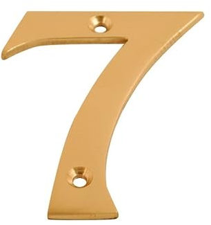 Brass Door Numbers Screw On 3 Inch Door Number Elegant and Bold Door Numerals Suitable for All Door Types Including Wooden uPVC and Composite Number 7.
