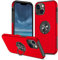 SORAKA Case for iPhone 13 Mini with Invisible Ring Holder and Metal Plate for Magnetic Car Mount,Rigid PC Cover Soft TPU bumper Military Grade Rugged Case ShockMiniof Minitective Case Red
