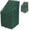RICHIE Gartenstuhl-Abdeckung, Outdoor-Terrassenstuhl, wasserdichte Abdeckung Zur Aufbewahrung, Garten-Stapelstuhl-Abdeckung, 68 x 96 x 110/150 cm, UV-Schutz, Grüne Polyethylen-Möbelabdeckung