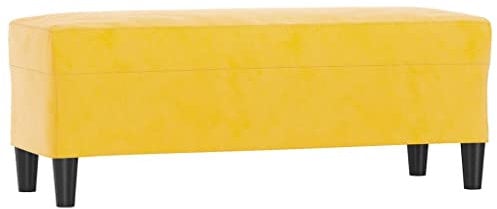 vidaXL Sitzbank Bettbank Polsterbank Flurbank Bank Betthocker Beistellbank Garderobenbank Fußhocker Wohnzimmer Gelb 100x35x41cm Samt