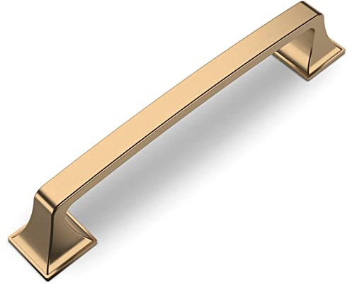 Amerdeco 10 Stück Möbelgriffe Champagner Gold 128mm Lochabstand Zinklegierung Griffe für Küchenschränke Schrankgriffe Schubladengriffe Türgriffe für Küchenschränke Kleiderschrank UK0015