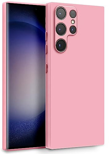 MyGadget Coque pour Samsung Galaxy S23 Ultra - Case TPU Souple & Soft avec Doublure Microfibre - Cover Protection Extra Fine & Légère Rose Clair