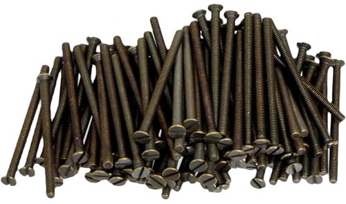 Antique Brass Screws Flat Head - M3.5 x 50mm Long - For Electrical Switch and Socket (100)