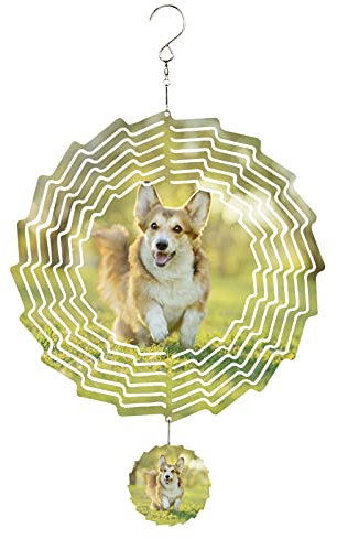 Personalisiert Windspiel mit Foto Gravur Herz Weihnachtsbaum Drehbares Windspiel 360 Grad hängendes 3D Streamer Effekt Windspiele Dekoration für Fenster Garten Balkon Weihnachtsbaum