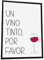 JUHMI Bilder Küche : Rotwein Poster als Deko Aesthetic Wanddeko Küche/Esszimmer/Wandbilder Wohnzimmer - Wein Geschenk: Un Vino Tinto Por Favor - A4 (21x29,7cm) mit Holz Rahmen