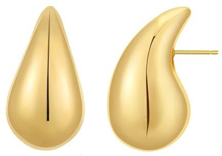 Rajputana Dupes Ohrringe Set Drop Earrings Chunky Gold Silver Earrings for Women Teardrop Tropfen Ohrringe Vergoldet für Frauen Mädchen Mode Trendy lightweight Hypoallergenic Schmuck