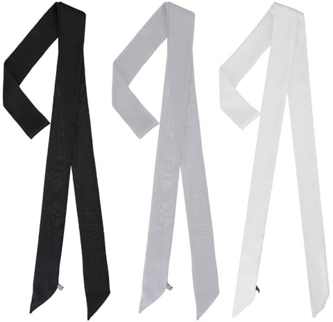 KALIONE Damen Satin Gürtel, 3 Stück Seidenband Chiffon Schleife Taillenband für Jeans, Kleidergürtel, Hut Zubehör (5cm x 188cm)