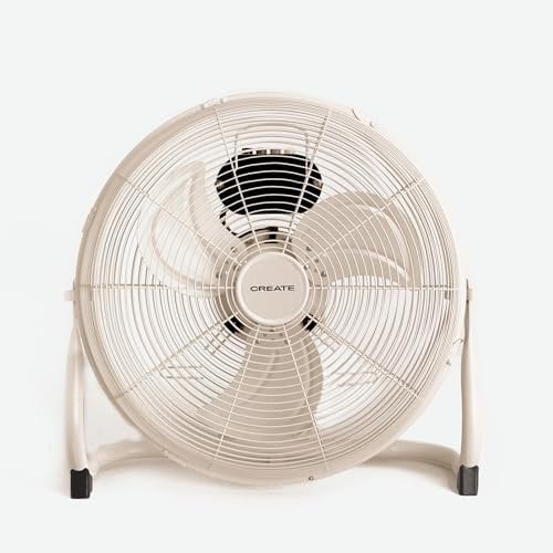 CREATE / AIR FLOOR RETRO/Ventilador industrial de suelo Arena/Ventilador 16 pulgadas,flujo de aire potente, 3 velocidades,silencioso,ligero, patas antideslizantes, 70W