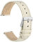 WOCCI 20mm Grace Uhrenarmband für Damen, Top Grain Leder, Schnellverschluss, Silberner Schnalle (Beige)
