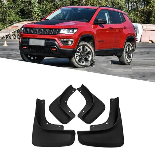 DXQxue 4 Pezzi Paraspruzzi Auto per Jeep Compass 2017-2023 2024 2.4L, Protezione Ruote Auto,Paraspruzzi Laterali Anteriori E Posteriori
