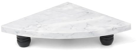 GMYIAK Marble Riser Decor Pedestal Tray, Decorative Pedestal Stand for Kitchen Counter Display (White-L)