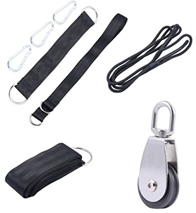 KITANDOVE Easy Use Cable Pulley System Home Gym Portable Pulley Machine Tricep Ropes for Travel