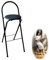 Sgabello Da Bar Pieghevole Con Schienale Sgabello Pieghevole Portatile Altezza Seduta 65cm/70cm/75cm Moderni Sgabello Alto Cucina Portante125kg Nessun Montaggio Sedie Da Pranzo Per Ufficio Giochi(Blac