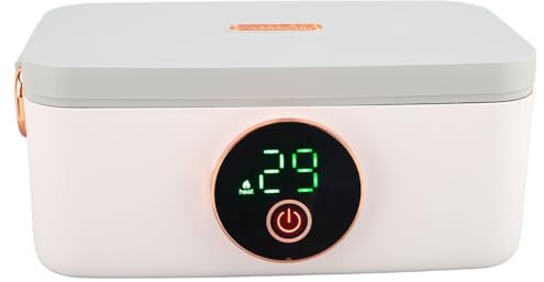 Sorandy Portapranzo Elettrico, Portapranzo Riscaldato Ricaricabile da 60 W, Scaldavivande Portatile con Grande capacità da 1 Litro, Indicatore Luminoso, Riscaldamento Rapido, Ideale per
