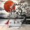 Grey Wall Wallpaper Mural Japanese Style Cherry Blossom Trees Patterned Premium Non-Woven Wallpaper Mural for Bedroom livingroom Wall Modern 300 x 210 cm Art Print Mural Wallpaper