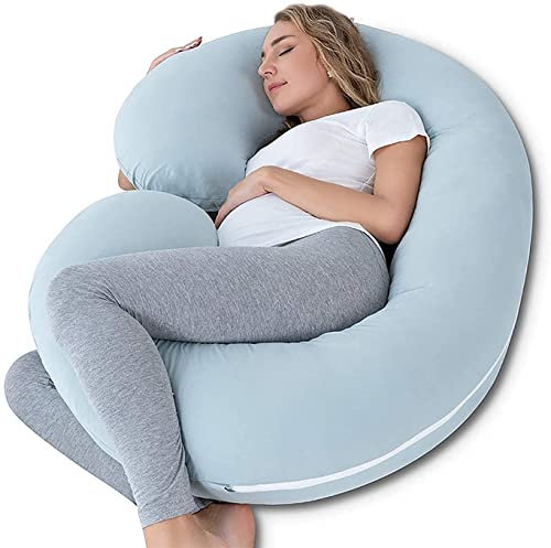 Schwangerschaftskissen, Schwangerschaftskissen, Ganzkörper-Schwangerschaftskissen, abnehmbar, zum Schlafen mit stillendem Baby, Designunterstützung für Rücken, Bauch, Hüften, Beine, für Stillkissen