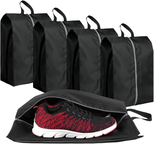 4 Pezzi Porta Scarpe da Viaggio, 39cm Sacchetti Scarpe da Viaggio Impermeabile, Borse da viaggio portatili con cerniera per Separare Scarpe e Vestiti Portatile Accessori da Viaggio