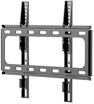 PURYN Supporto da parete fisso per la maggior parte dei televisori piatti/curvi da 40 a 80 con VESA max 400 x 400 mm fino a 49,9 kg, staffa universale salvaspazio per TV