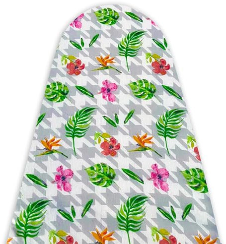TUOLON Housse de table à repasser Made in Italy 60 x 160 cm universelle pour aiguilles à vapeur, pratique et souple, housse de repassage avec élastique couverture - Fleurs B