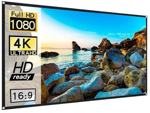 SRKATI smart home 60-150 Inch Foldable, Easy To Clean, Non Perforated Wall Mounted Projection Screen, Ironable White Soft Screen screen(150 inch)