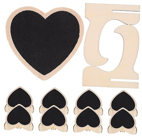 Housoutil 10stücke Kreidetafel Holz Form Tafel Nachricht Board Tisch Dekoration Schautafel Memotafel Esstisch Tafel Schild Kreidetafel Schild
