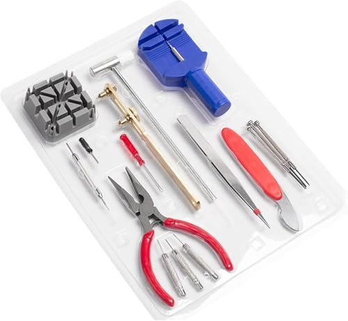 SHRGOMPIT 16-Piece Watch Repair Tool Kit, Strap Remover, Rear Bottle Opener Screwdriver Watch Repair Tool Kit