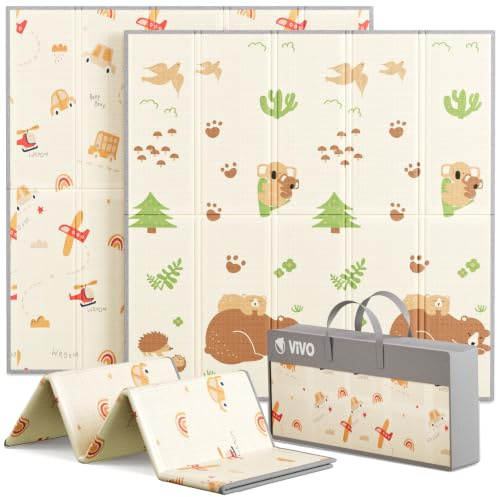 Baby Play Mat, Large Reversible & Foldable Waterproof Foam Playmat 178x148cm, Double-Sided Non-Slip Toddler Floor Mat for Crawling, Tummy Time, Nursery, Portable Floor Mat, Koala