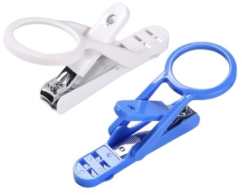 DOITOOL Nagelknipser Komfortabler Griff mit Vergrößerungsglas 2 Stück-Pack Abs Material und Federmechanismus für Hamster und Kaninchen für Nagelpflege zu Hause