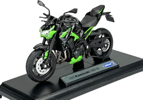 Welly Modell Motorrad Kompatibel mit Kawasaki Z900 SE Schwarz Mit Sockel 1:18 1/18 Metall Modell Die Cast Neu im Kasten