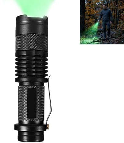 Linterna LED De Bolsillo Con Luz Verde – Súper Brillante Y Resistente Al Agua, Portátil Para Emergencias Y Corte De Energía – Ideal Para Camping, Senderismo, Y Deportes Al Aire Libre Con Modos Ajustab