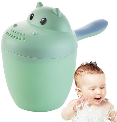 Haarwaschkrug für Kleinkinder – schützender Badebecher mit Cartoon-Hippo | Motiv, ergonomischer Griff, glatte Wasserverteilungsspüle, augenschützendes -Badewerkzeug für sichere Shampoo-Reinigung | Z