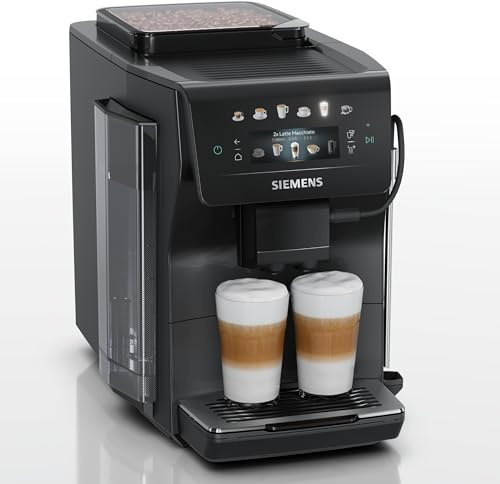Siemens Kaffeevollautomat EQ600 iAroma, TP601E09, schwarz, >40 Getränke | XL-Getränke bis 480 ml, Kannenfunktion, Keramikmahlwerk, entnehmbare Brüheinheit, einfache Reinigung, mit App steuerbar