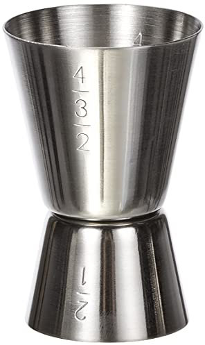 LOUIS TELLIER – Double Mesure à Alcool en Inox – Graduée 1, 2, 3, 4 cl – Robuste, Précise, Lavable au Lave-Vaisselle – Accessoire Cocktail Professionnel