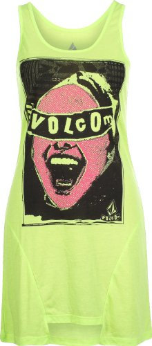 Womens Tank Top Volcom Famous Tunic Lime Verde (S , Verde)