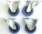 1 Satz 80mm Blue Wheels Lenkrollen Transportrollen + Bockrollen 140kg / Rad - INDUSTRIEQALITÄT (2x Lenk + 2x Bock)