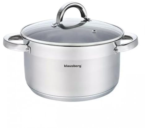6 Liter 24 x 15cm Edelstahl Rostfrei Premium Topf Kasserolle mit Deckel