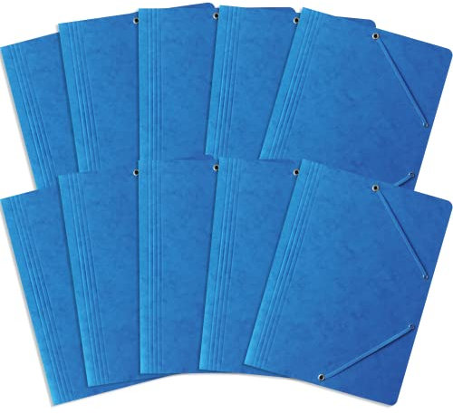 Einschlagmappe/Sammelmappe mit Gummi A4 Bantex, A4, 10 Stück-Packung Blau