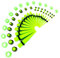 LLGL-EU Ohr-Stretching-Kit 50 Stück 14G-00G Ohr Messgeräte Expander Set Acryl Verjünger und Stecker & Silikon Tunnel Piercing-Schmuck-Set (Fluorescent Green)