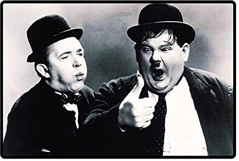Blechschild 20x30cm gewölbt Laurel & Hardy Dick & Doof Deko Geschenk Schild