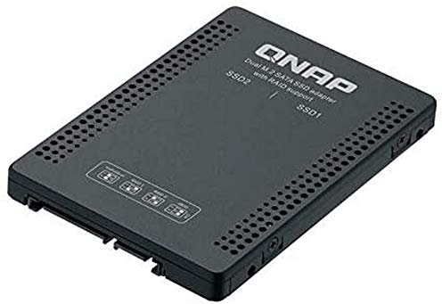 Qnap Systems 6.35 cm 2.5 Inch SATA to Dual M.2 2280 SATA Drive Adapter Hardware RAID 0/1 JBOD Individual Disk Modes, QDA-A2MAR