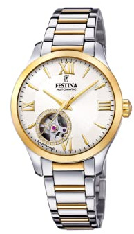 Festina Uhr Automatik Damen aus Edelstahl 316l Multi | Damenuhren, Widerstandsfähiges Saphirglas, Wasserdicht 5 ATM F20489/1