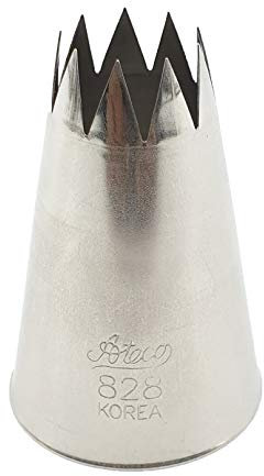 Ateco Open Star Pastry Stainless Steel Cake Decorating Tubes/Nozzles/Tips, Sizes 0-9 (827)
