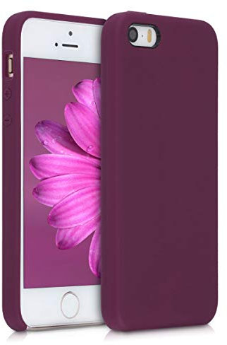 kwmobile Case Compatible with Apple iPhone SE (1.Gen 2016) / iPhone 5 / iPhone 5S Case - TPU Silicone Phone Cover with Soft Finish - Bordeaux Violet