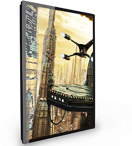 Spolehli LED-Posterrahmen mit Hintergrundbeleuchtung, Werbeschilderhalter in Schwarz, Wandmontage, Aluminiumprofil, magnetischer Rahmen für Filmplakate, Werbung, Display (individuelle Größe)