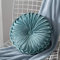 Herbests Rundes Gefülltes Kissen, 35 cm Rundes Wurfkissen Rund Samt Plissierter Kürbis Sitzkissen Bodenkissen Stuhlbezug Matte Plüsch Couch Kissen für Sofa Schlafzimmer Home Decor,Blau