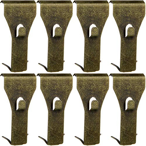 Ripeng 8 Pieces Brick Wall Clips and Hooks for Hanging Outdoors No Drill, Brick Hangers Fit 2-1/4 to 2-3/8 Inch Hooks to Hang Wall Decor, Pictures, Christmas Decorations Hangers (Bronze)
