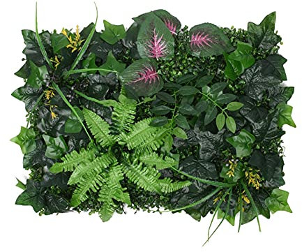 Hangarone Pflanzenwand Künstliche Hecke Hängepflanzen Pflanzenbild, Matte Mit Künstlichen Pflanzen, Pflanzenbild für Wandbegrünung, Sichtschutz am Zaun oder Balkon, 40X60CM