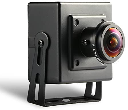 Mini Fisheye Telecamera IP, HD 3MP Telecamera di Sicurezza Interna Obiettivo 1,7 mm Angolo di 170 Gradi P2P Vista Remota Videocamera CCTV(I706-3 Nero)