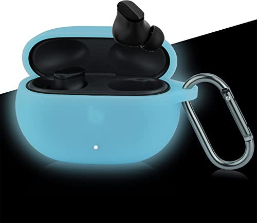 Case Cover Replacement for Apple Beats Studio Buds 2021 New Wireless Earbuds, Fluorescence Blue Silicone Cover Protective Skin Protector Glow in Dark - LEFXMOPHY